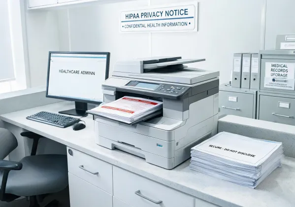Healthcare back office printer station