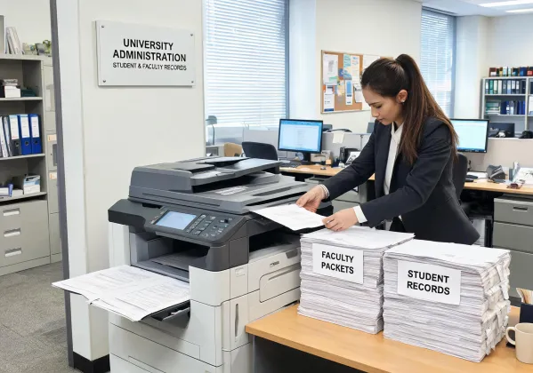 University administration print workflow